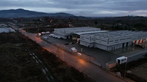 Hyperlapse Aerial Drive-Through Covid Test point view - Indicatore Arezzo  Stock Footage 167542437
