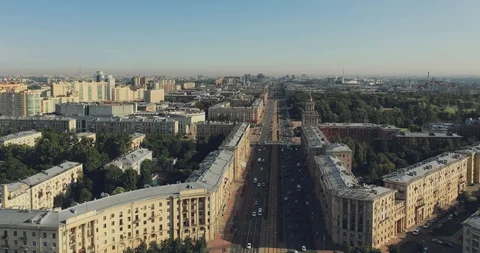 Hyperlapse aerial view of drone moving along a busy wide highway Stock Footage 113194572