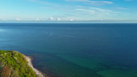 Hyperlapse - Aerial view of scenery over Germany's largest island Rügen Stock Footage 341756301