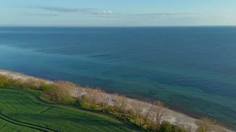 Hyperlapse - Aerial view of scenery over Germany's largest island Rügen Stock Footage 341756307