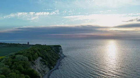 Hyperlapse - Aerial view of scenery over Germany's largest island Rügen Stock Footage 341756853