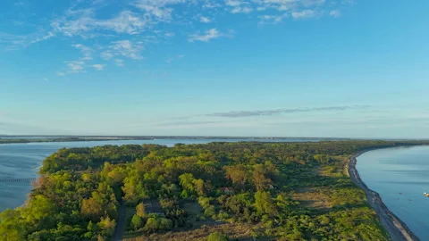 Hyperlapse - Aerial view of scenery over Germany's largest island Rügen Stock Footage 341756874