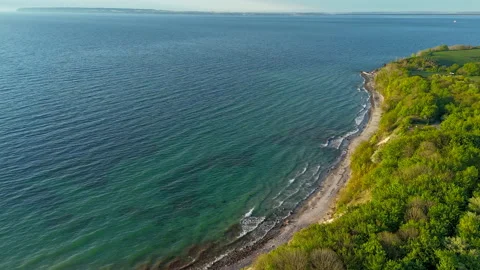 Hyperlapse - Aerial view of scenery over Germany's largest island Rügen Stock Footage 341756875