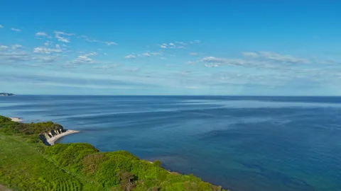 Hyperlapse - Aerial view of scenery over Germany's largest island Rügen Stock Footage 341756965