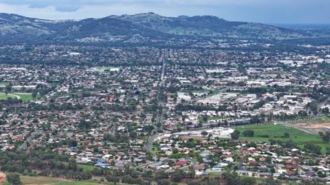 Hyperlapse aerial view of Wodonga Stock Footage 331051786