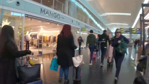 Hyperlapse in airport hall 4K Stock Footage 123404709