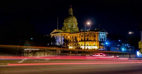 Hyperlapse of the Alberta Legislature Building in Edmonton, Alberta. Stock Footage 50515646
