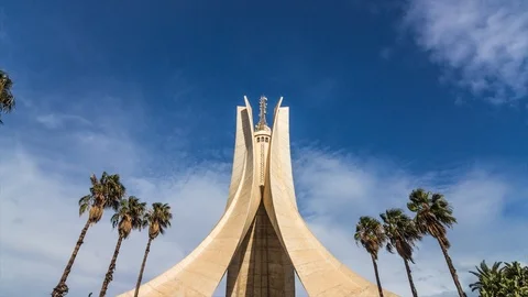 Hyperlapse of Algiers Martyrs Monument Stock Footage 90271267