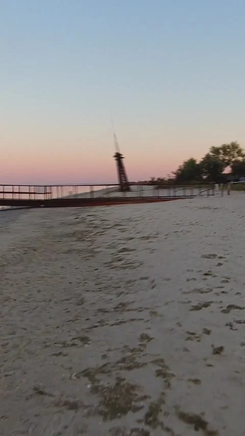 Hyperlapse along the edge of the sea. Early morning Stock Footage 271038202