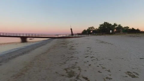 Hyperlapse along the edge of the sea. Early morning Stock Footage 282774404