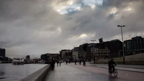 Hyperlapse of Amsterdam Centraal Stock Footage 147729405