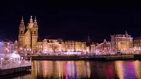 Hyperlapse Amsterdam city center Video stock 126924600