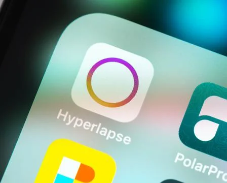 Hyperlapse app icon on Apple iPhone screen Stockfoto's