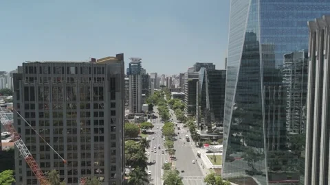 Hyperlapse Approaching the Iconic Whale Building on Faria Lima Stock Footage 322080663