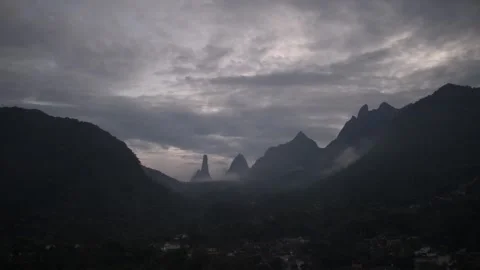 Hyperlapse approaching landscape with mountains in Teresopolis, Rio de Janeiro Stock Footage 259723173
