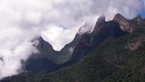 Hyperlapse approaching landscape with mountains in Teresopolis, Rio de Janeiro Stock Footage 259736271