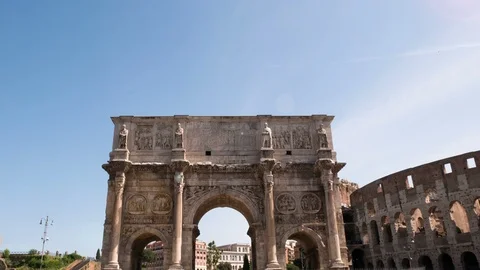 Hyperlapse on the Arch of Constantine, Rome Italy Stock Footage 90540798