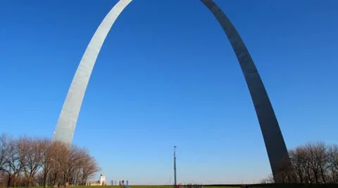  Hyperlapse Arch Step Time-Lapse with Barren Trees and a Pure Blue Sky HD Stock Footage 12622751