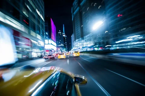 Hyperlapse around Manhattan from a yellow cab Stock Footage 123048556
