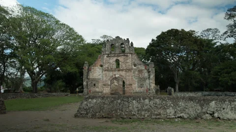 Hyperlapse Around Ruinas de Ujarrás Historic Ruins Costa Rica Stock Footage 335550737