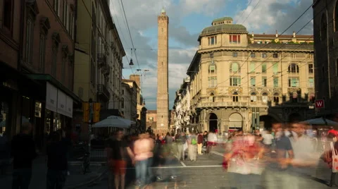 Hyperlapse of Asinelli Tower, Bologna Stock Footage 64986933