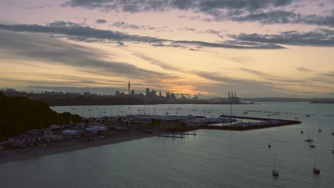 Hyperlapse of Auckland Harbour Video stock 123233967