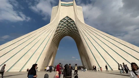 Hyperlapse of Azadi Tower moving underneath Stock-Footage 335952556