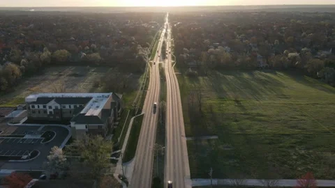 Hyperlapse Backward down 159th St Overland Park, KS Stock Footage 166741264