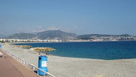 Hyperlapse of the beach of Nice, France Stock Footage 108620044