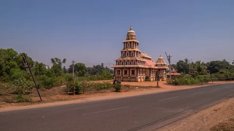 Hyperlapse Beautiful Hindu temple India Goa Klangut Stock Footage 106206664