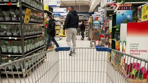 Hyperlapse between the supermarket shelves Stock Footage 151771136