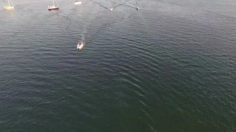 Hyperlapse of boats coming back to port Stock Footage 155352500