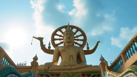 Hyperlapse Buddha in an architectural ensemble Stock Footage 124723788