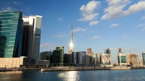 Hyperlapse Business Bay Stock Footage 124036297