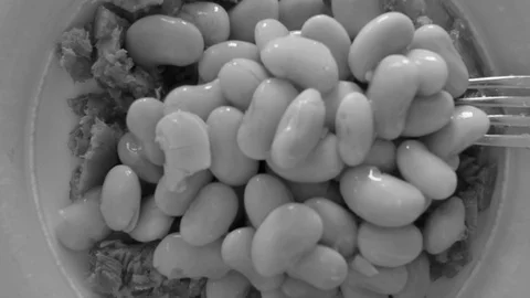 Hyperlapse B/W Preparing cold proteic dish, 4K Stock Footage 91892956