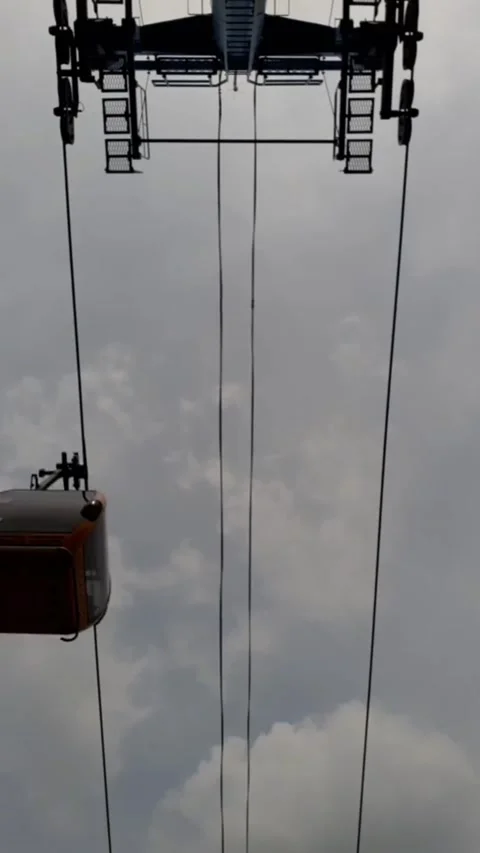 Hyperlapse of cable car tracks at tourist attractions Stock Footage 214191985