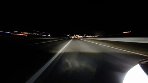 Hyperlapse Car drives at night, 4K Stock Footage 116994268