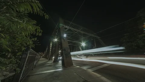 Hyperlapse of cars in Bathurst bridge in Toronto Stock Footage 104535778