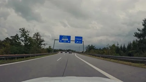 Hyperlapse of a cars front view drive and change the lane of two different Stock Footage 138975080