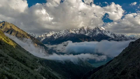Hyperlapse in the Caucasus mountains at sunset. Kabardino Balkar Republic. Stock Footage 134977448