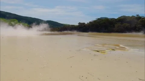 Hyperlapse of Champagne Pool at Wai-O-Tapu, New Zealand Stock Footage 229664022