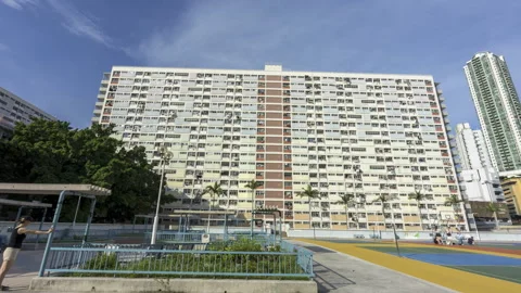 Hyperlapse of Choi Hung Estate's residential in Central Hong Kong Stock Footage 255718079