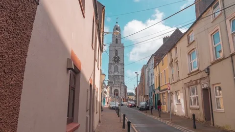 Hyperlapse of Church Tower in Cork 스톡 동영상 122855124