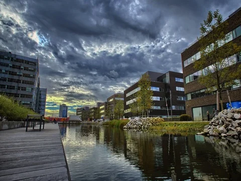 Hyperlapse with city buildings Stock Footage 72730647