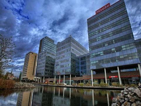 Hyperlapse with city buildings Stock Footage 72730660