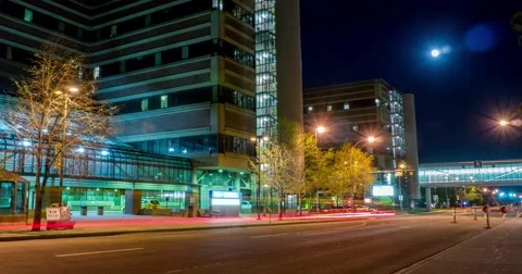 Hyperlapse of City Street at night Stock Footage 56451408