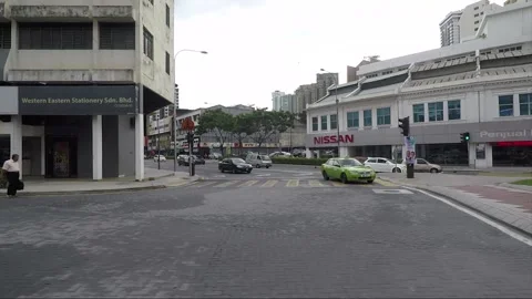 Hyperlapse, City view, side vehicle shot, streets of Kuala Lumpur, Malaysia Stock Footage 222413055