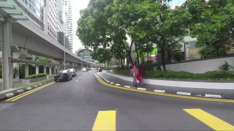 Hyperlapse, City view, side vehicle shot, streets of Kuala Lumpur, Malaysia Stock Footage 224890335