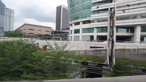 Hyperlapse, City view, side vehicle shot, streets of Kuala Lumpur, Malaysia Stock Footage 225227573
