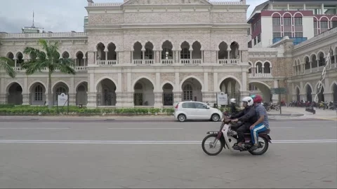 Hyperlapse, City view, side vehicle shot, streets of Kuala Lumpur, Malaysia Stock Footage 225657815